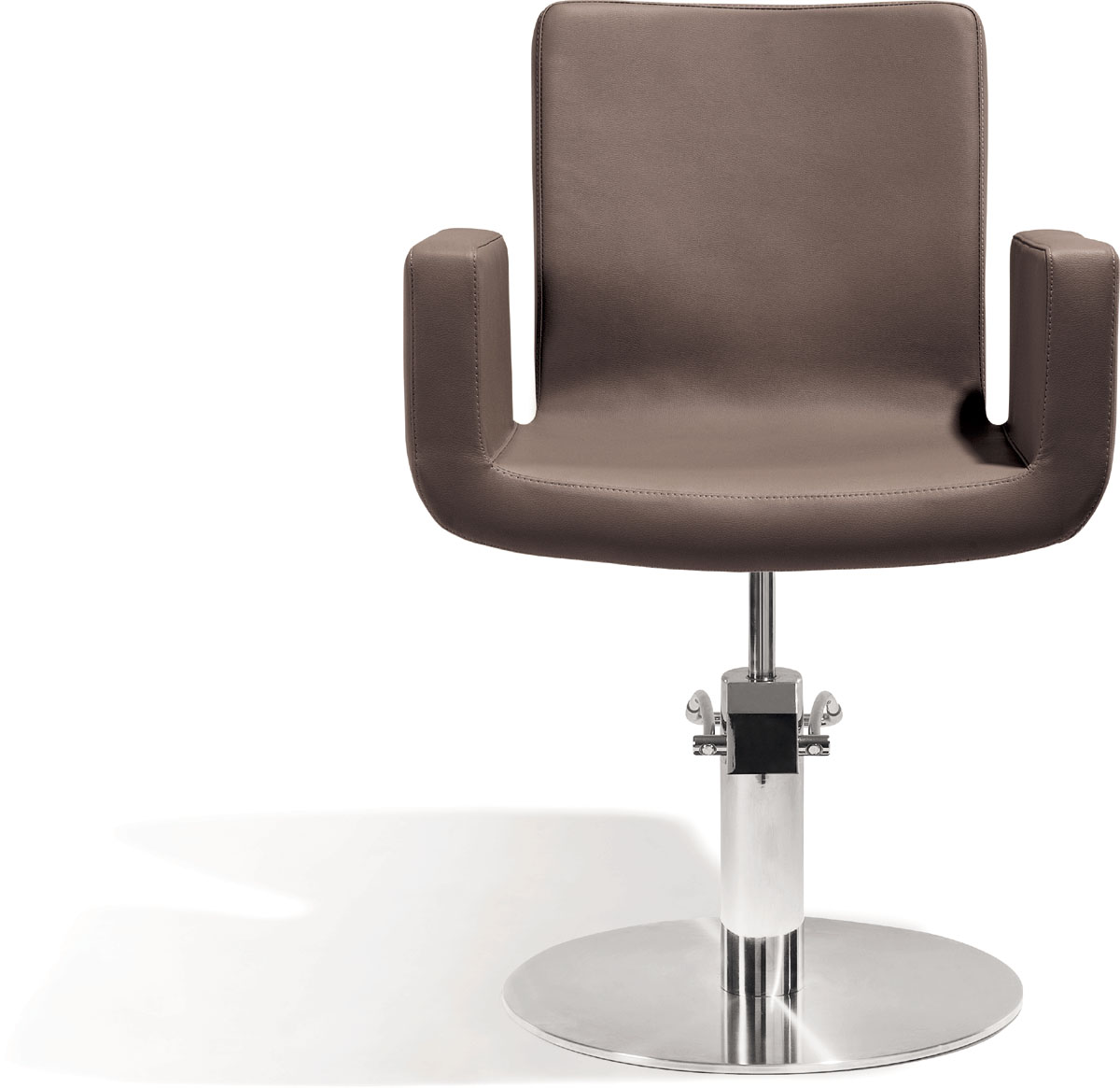  Sibel Attractio Friseurstuhl Braun mit Runder Basis 