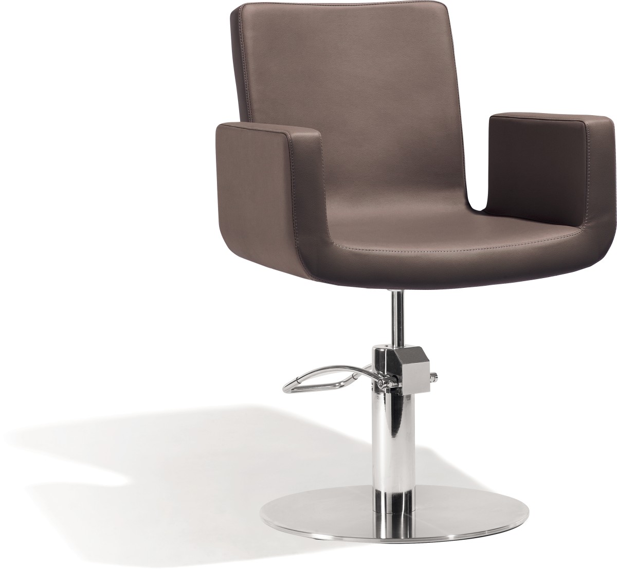  Sibel Attractio Friseurstuhl Braun mit Runder Basis 