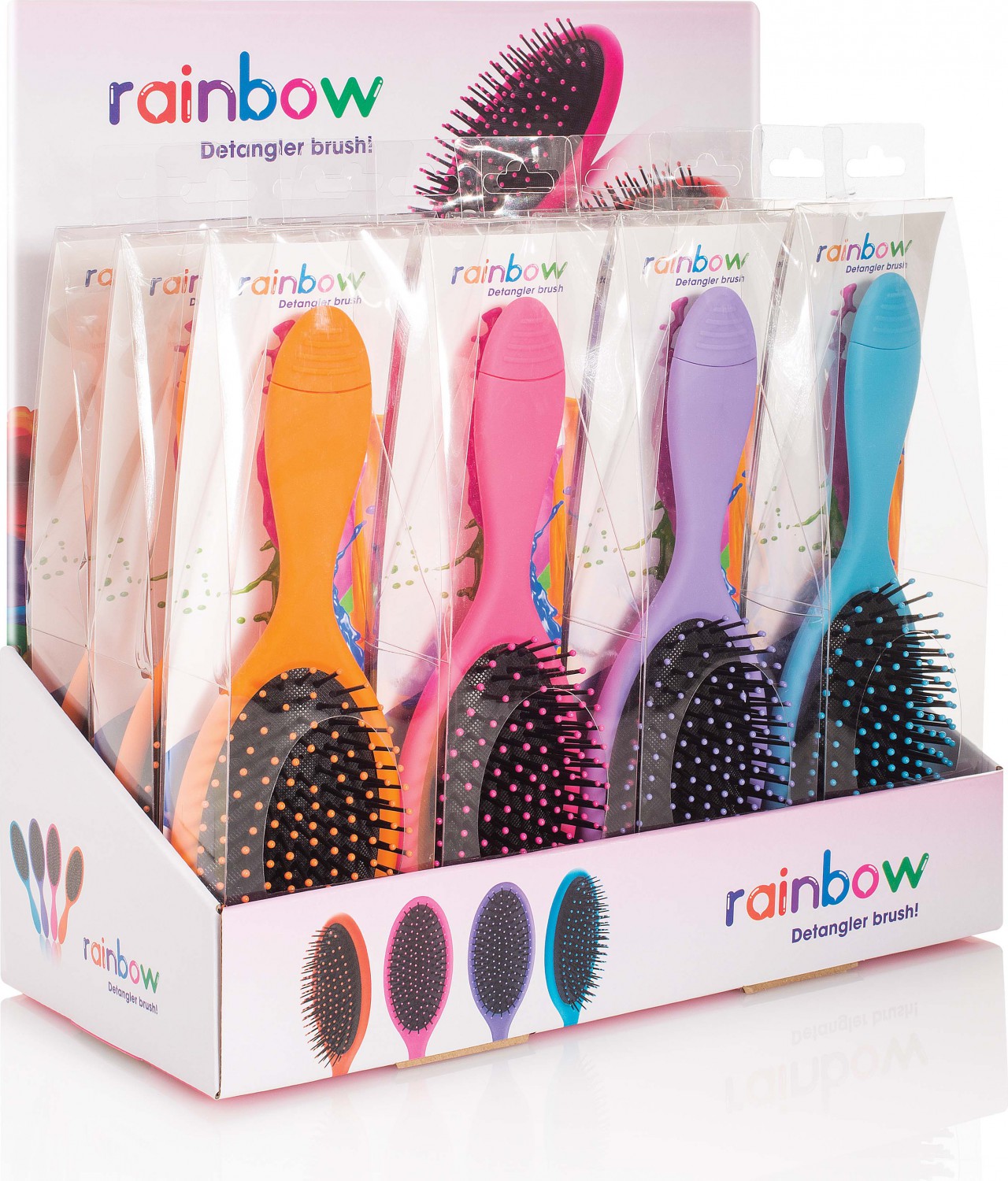  XanitaliaPro Rainbow  Entwirrb&uuml;rste Display mit 12 verschiedenen b&uuml;rsten in 4 Farben 
