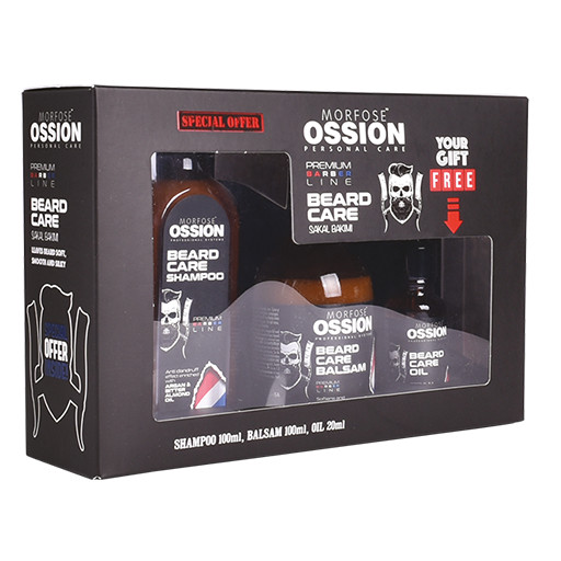  Morfose Geschenkset Ossion Beard Care 3er Set (Shampoo + Balsam + &Ouml;l) 