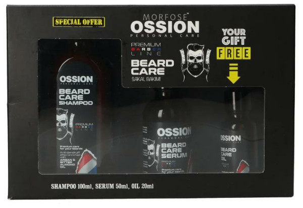  Morfose Geschenkset Ossion Beard Care 3er Set (Shampoo + Serum + &Ouml;l) 