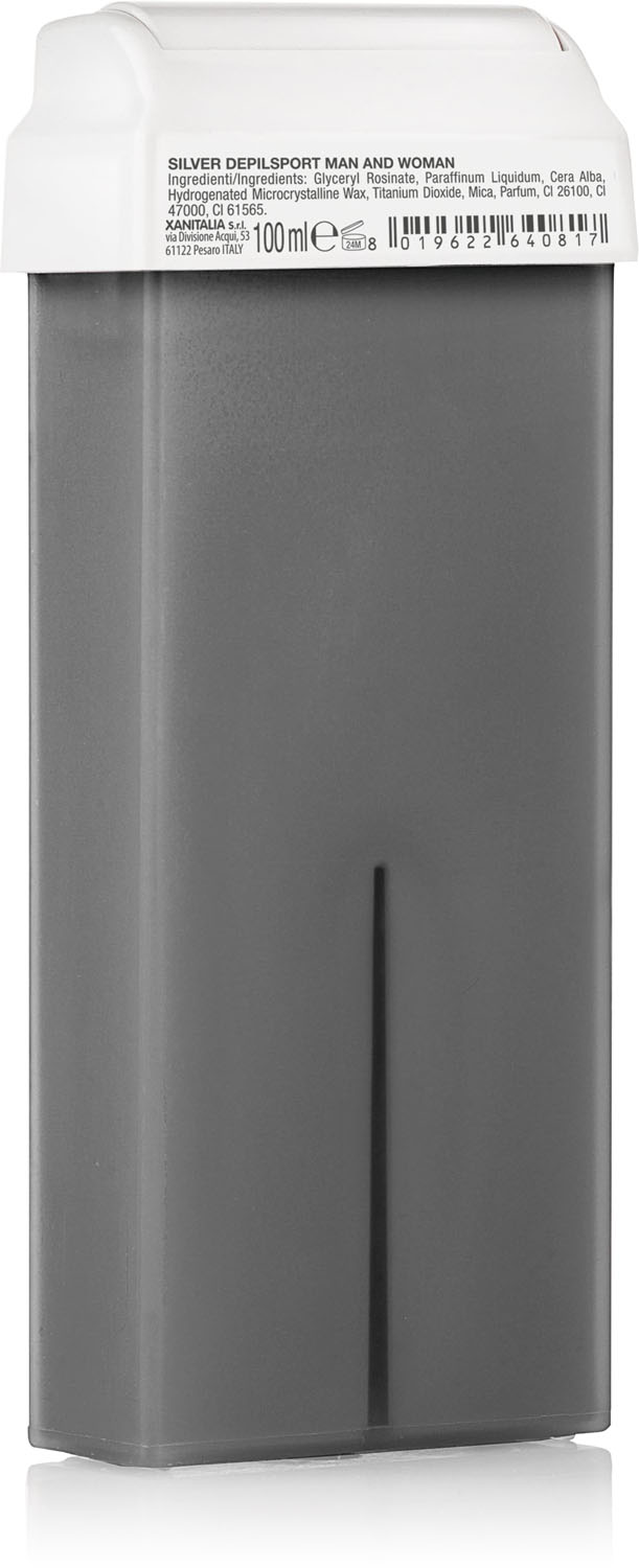  XanitaliaPro Fettl&ouml;slicher Enthaarungswachs Refill Roll-On 100 ml Silber 