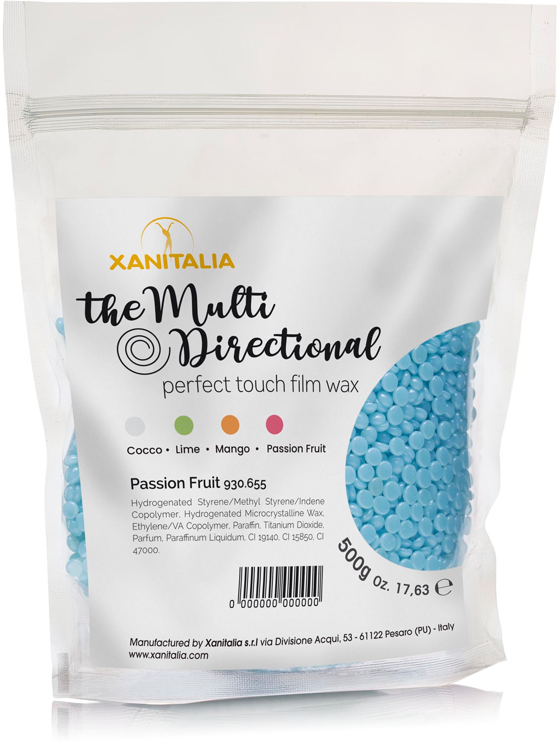  XanitaliaPro The Multi Directional Perfect Touch Film Wax Caribbean Light Blue 500 g 