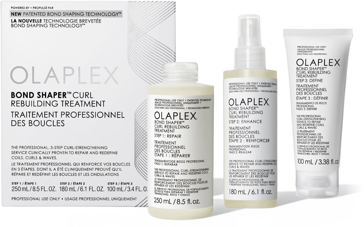  Olaplex Bond Shaper Curl Rebuilding Treatment Set 530 ml 