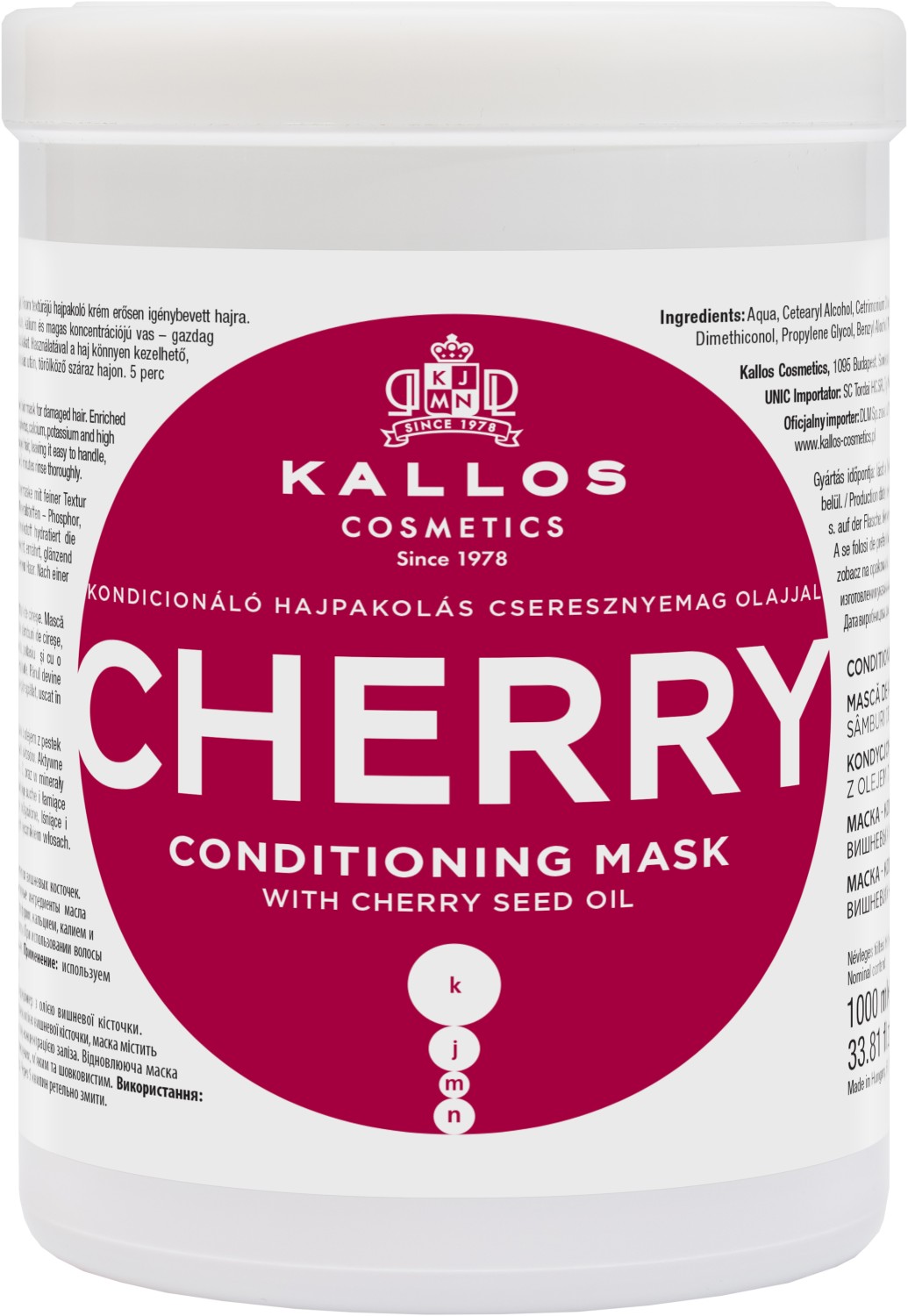  Kallos KJMN Cherry Conditioning Hair Mask 1000 ml 