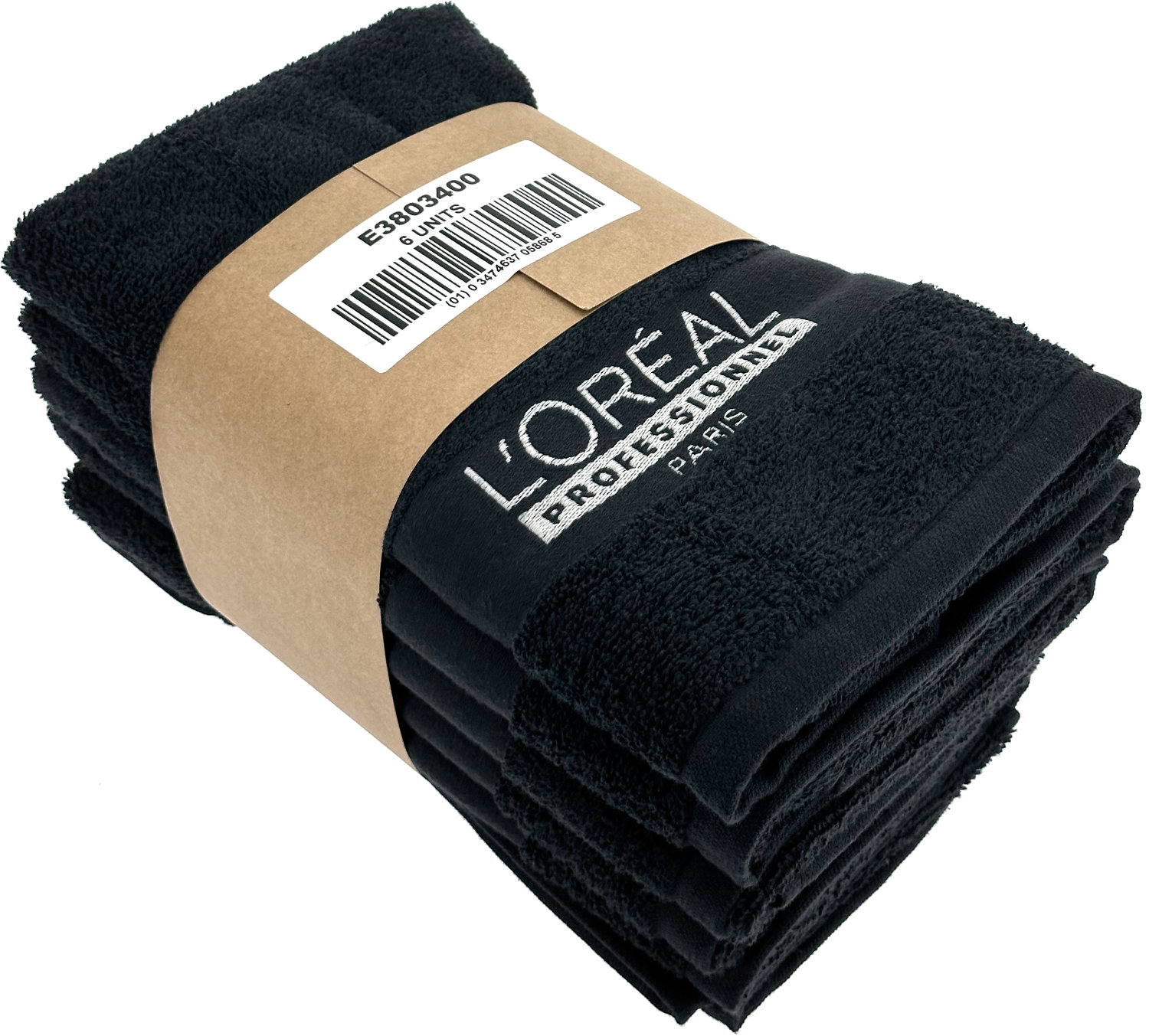  Loreal Handtuch-Set mit Logo 6 St&uuml;ck 49x86cm schwarz 
