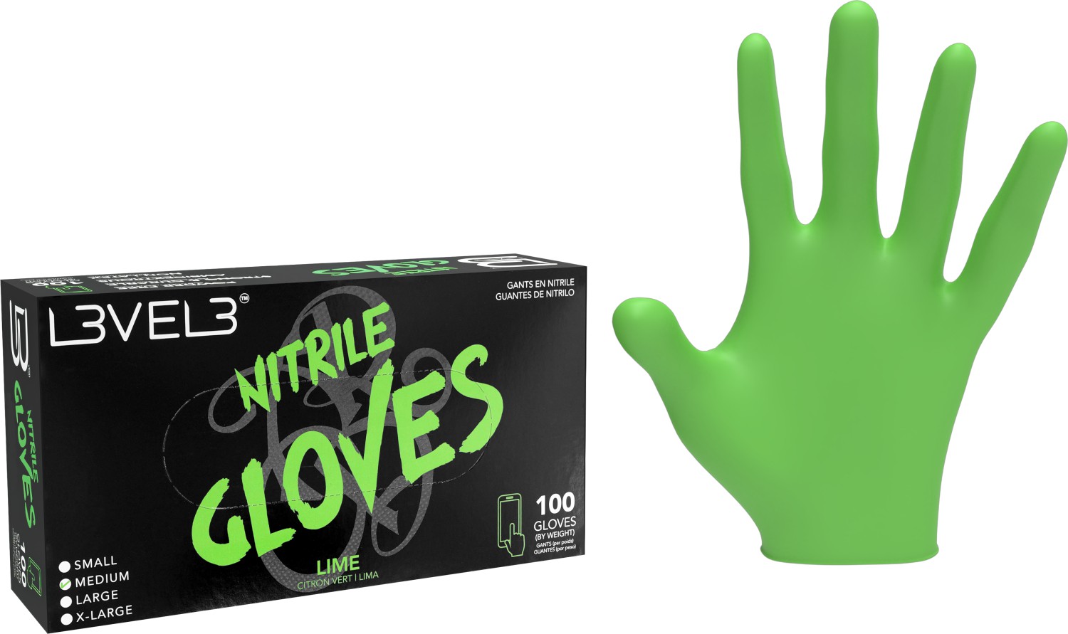  L3VEL3 Nitrilhandschuhe Medium Lime 