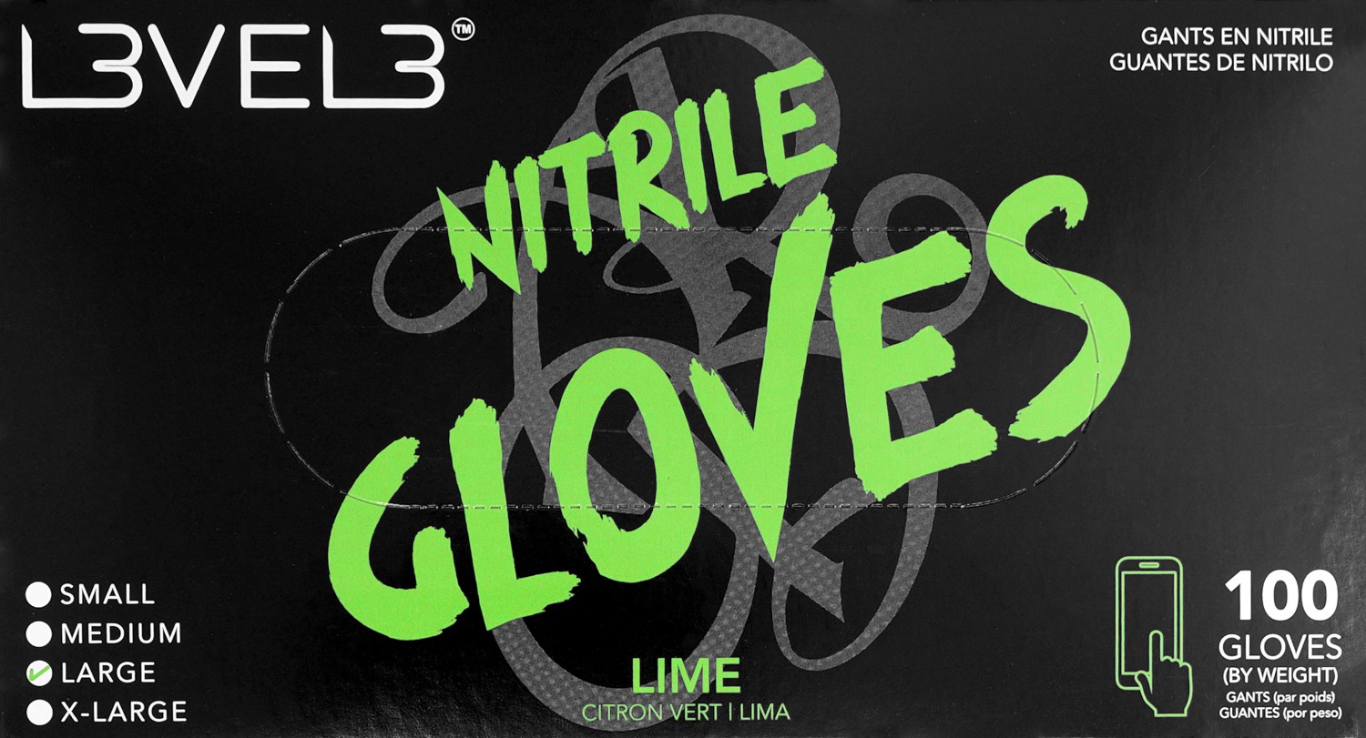  L3VEL3 Nitrilhandschuhe Large Lime 