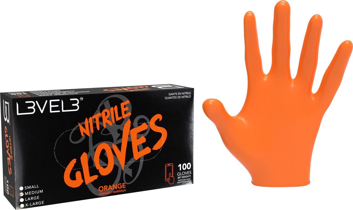  L3VEL3 Nitrilhandschuhe Medium Orange 