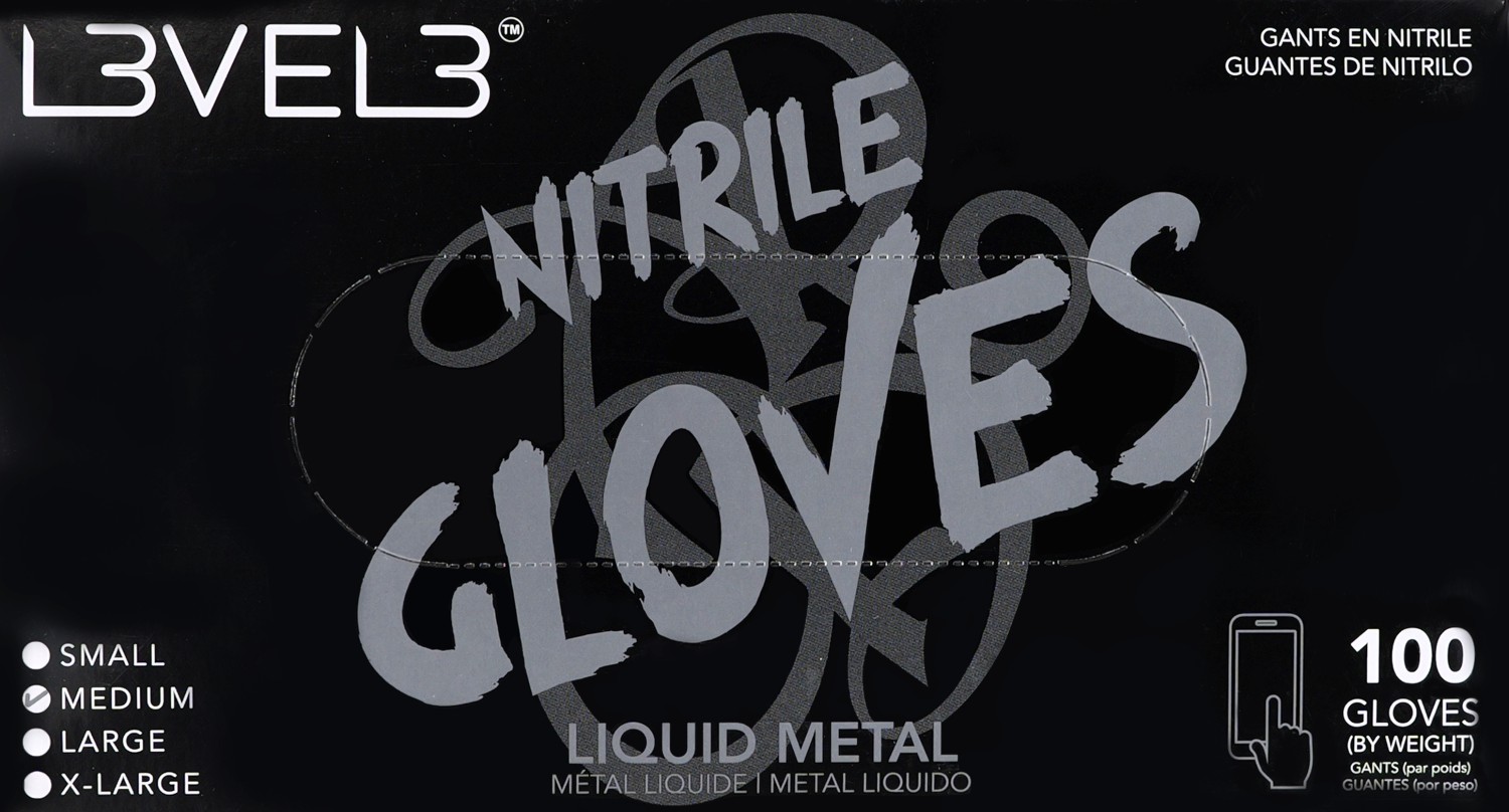  L3VEL3 Nitrilhandschuhe Medium Liquid Metal 