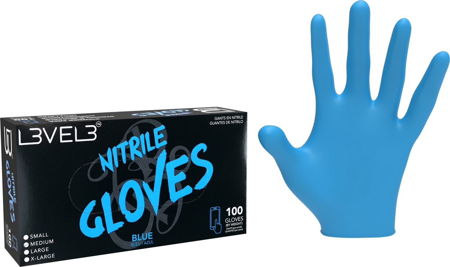  L3VEL3 Nitrilhandschuhe Medium Blue 